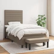 vidaXL Ramsäng med madrass taupe 90x200 cm tyg
