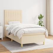 vidaXL Ramsäng med madrass gräddvit 100x200 cm tyg
