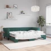 vidaXL Dagbädd utdragbar mörkgrön 80x200 cm sammet
