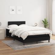 vidaXL Ramsäng med madrass svart 120x200 cm tyg