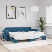 vidaXL Dagbädd utdragbar blå 80x200 cm sammet