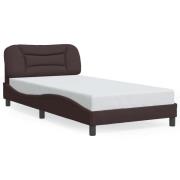 vidaXL Sängram utan madrass mörkbrun 100x200 cm tyg