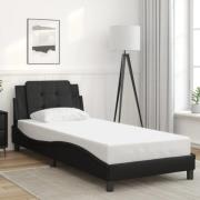vidaXL Sängram med huvudgavel svart 80x200 cm konstläder