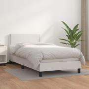 vidaXL Ramsäng med madrass vit 80x200 cm konstläder
