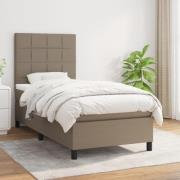 vidaXL Ramsäng med madrass taupe 90x190 cm tyg