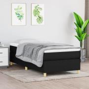 vidaXL Ramsäng med madrass svart 90x200 cm tyg