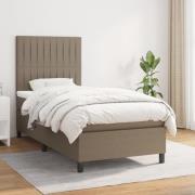 vidaXL Ramsäng med madrass taupe 90x200 cm tyg