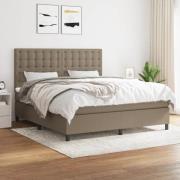 vidaXL Ramsäng med madrass taupe 180x200 cm tyg
