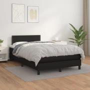 vidaXL Ramsäng med madrass svart 120x200 cm konstläder