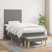 vidaXL Ramsäng med madrass mörkgrå 80x200 cm tyg