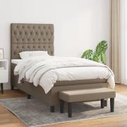 vidaXL Ramsäng med madrass taupe 90x200 cm tyg