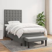 vidaXL Ramsäng med madrass mörkgrå 100x200 cm tyg