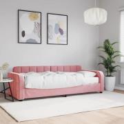 vidaXL Dagbädd med madrass rosa 80x200 cm sammet