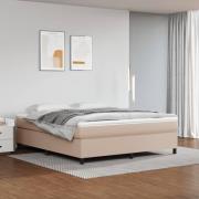 vidaXL Ramsäng med bäddmadrass cappuccino 160x200 cm konstläder