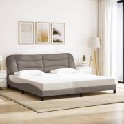 vidaXL Sängram utan madrass taupe 200x200 cm tyg