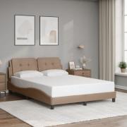 vidaXL Sängram med huvudgavel cappuccino 120x200 cm konstläder