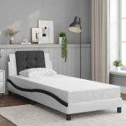 vidaXL Bed Frame without Mattress "Zadar" White and Black 100x200 cm F...