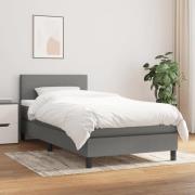 vidaXL Ramsäng med madrass mörkgrå 100x200 cm tyg
