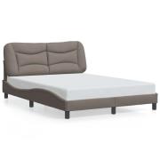 vidaXL Sängram utan madrass taupe 140x190 cm tyg