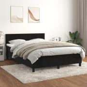 vidaXL Ramsäng med madrass svart 140x190 cm sammet