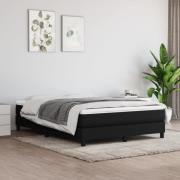 vidaXL Ramsäng med madrass svart 160x200 cm tyg