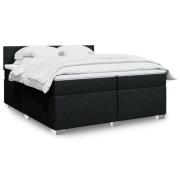 vidaXL Ramsäng med madrass svart 200x200 cm tyg