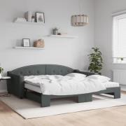 vidaXL Dagbädd med extrabädd och madrasser mörkgrå 100x200 cm tyg