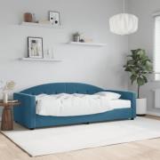 vidaXL Dagbädd med madrass blå 90x200 cm sammet