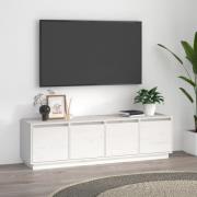 vidaXL Tv-bänk vit 156x37x45 cm massiv furu