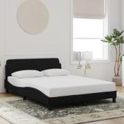 vidaXL Sängram utan madrass svart 140x190 cm sammet