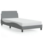 vidaXL Sängram utan madrass ljusgrå 100x200 cm tyg