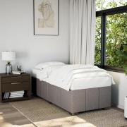 vidaXL Sängram utan madrass Taupe 90x190 cm tyg