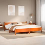 vidaXL Sängram utan madrass vaxbrun 180x200 cm massiv furu