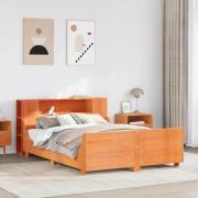vidaXL Sängram utan madrass vaxbrun 120x190 cm massiv furu