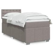 vidaXL Ramsäng med madrass taupe 90x190 cm tyg