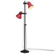 vidaXL Golvlampa 25 W nött röd 25x25x90/140 cm E27