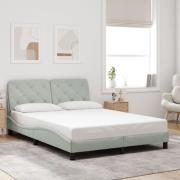 vidaXL Bed Frame without Mattress Light Grey 140x190 cm Velvet