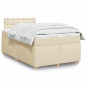 vidaXL Ramsäng med madrass gräddvit 120x190 cm tyg