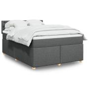 vidaXL Ramsäng med madrass mörkgrå 140x190 cm tyg