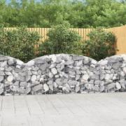 vidaXL Gabion bågformad 200x30x80/100 cm galvaniserat järn