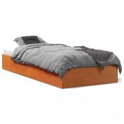 vidaXL Sängram utan madrass vaxbrun 75x190 cm massiv furu
