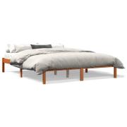 vidaXL Sängram utan madrass vaxbrun 150x200 cm massiv furu
