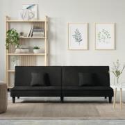 vidaXL Bäddsoffa svart sammet