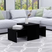 vidaXL Soffbord set svart 100x48x40 cm konstruerat trä