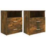 vidaXL Sängbord 2 st rökfärgad ek 50x32x60 cm