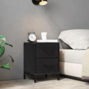 vidaXL Sängbord svart 36x30x45 cm massivt massiv furu