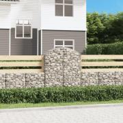 vidaXL Gabion bågformad 100x50x120/140 cm galvaniserat järn