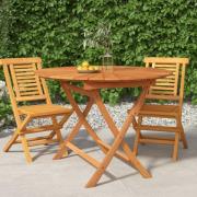 vidaXL Hopfällbart trädgårdsbord Ø 85x75 cm massiv teak