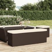 vidaXL Fotpall med dyna brun 110x30x40 cm konstrotting