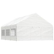vidaXL Paviljong med tak vit 6,69x5,88x3,75 m polyeten